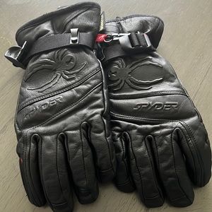 Spider riding leather gloves men size  small
